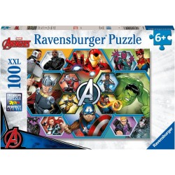 Ravensburger - Puzzle 100 Pezzi XXL Marvel Avengers, Idea Regalo per Bambini 6+ Anni, Gioco Educativo e Stimolante, 04029