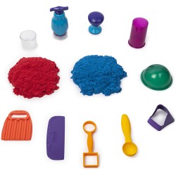 Spin Master - Kinetic sand, sandisfying set con 907g di sabbia e 10 accessori, sabbia modellabile, dai 3 anni, SP6047232