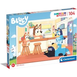 Clementoni - 27169 - Bluey Supercolor Puzzle - 104 Pezzi, Cartoni Animati