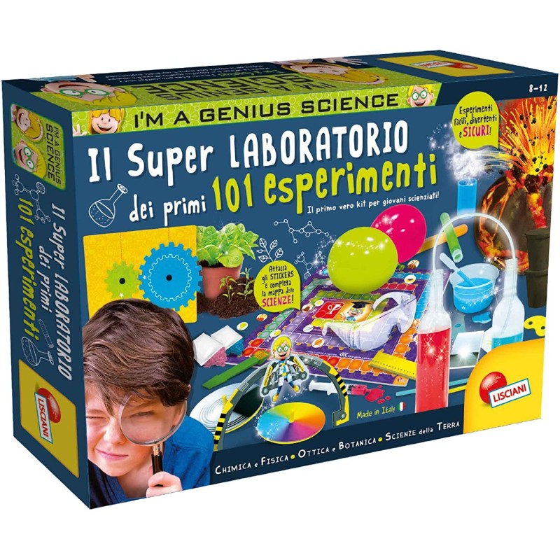 Lisciani Giochi - I m a Genius Il Super Laboratorio dei Primi 101 Esperimenti, Gioco di Sperimentazione Scientifica, 97562