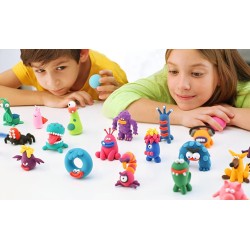 Hey Clay Animals, pasta modellabile set di base Animali, in confezione da 6 soggetti con 15 colori. Big set da 6 animali con 2 u