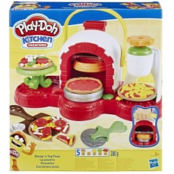 play-doh - la pizzeria (playset con 5 vasetti di pasta da modellare, versione 2019), multicolore, e4576eu4