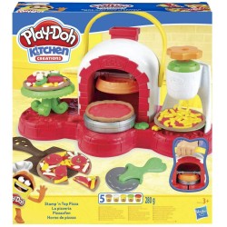 play-doh - la pizzeria (playset con 5 vasetti di pasta da modellare, versione 2019), multicolore, e4576eu4