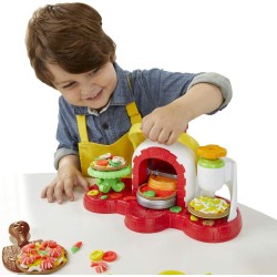 play-doh - la pizzeria (playset con 5 vasetti di pasta da modellare, versione 2019), multicolore, e4576eu4