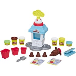 play-doh- kitchen creations popcorn party set con 6 vasetti di pasta da modellare, multicolore, e5110eu5