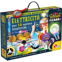 Lisciani Giochi - I m a Genius Scienza in Casa Elettricità, Kit Lampadina, Cannucce, Tubo di Plastica, Palloncini, 97524