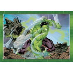 Clementoni - 21525 - Supercolor Marvel The Avengers - 4 (12,16,20 e 24 Pezzi), Cartoni Animati, Puzzle Supereroi