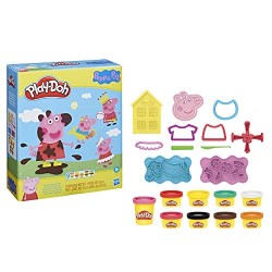 Hasbro - Play-Doh Stylin Set con 9 barattoli di Composto modellabile atossico, 11 Accessori, Giocattolo di Peppa Pig, F14975L00