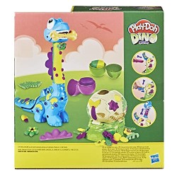 Hasbro - Play-Doh Dino Crew - Il Brontosauro Che Scappa, Dinosauro Giocattolo con 2 Uova, Bambini dai 3 Anni in su, F15035L00