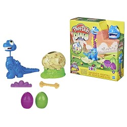 Hasbro - Play-Doh Dino Crew - Il Brontosauro Che Scappa, Dinosauro Giocattolo con 2 Uova, Bambini dai 3 Anni in su, F15035L00