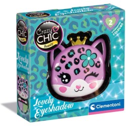 Clementoni - Trucchi Bambina, Crazy Chic Lovely Eyeshadow: Leopardo, Trousse Ombretti Sicuri e Anallergici, Set Cosmetici Facilm