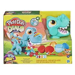 Hasbro - Play-Doh Dino Crew - Il T-Rex Mangione, dinosauro giocattolo con suoni da dinosauro e 3 uova Play-Doh, per bambini dai 