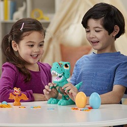 Hasbro - Play-Doh Dino Crew - Il T-Rex Mangione, dinosauro giocattolo con suoni da dinosauro e 3 uova Play-Doh, per bambini dai 