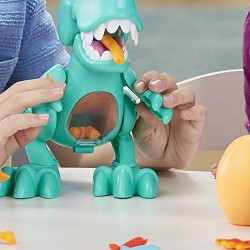 Hasbro - Play-Doh Dino Crew - Il T-Rex Mangione, dinosauro giocattolo con suoni da dinosauro e 3 uova Play-Doh, per bambini dai 