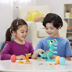 Hasbro - Play-Doh Dino Crew - Il T-Rex Mangione, dinosauro giocattolo con suoni da dinosauro e 3 uova Play-Doh, per bambini dai 