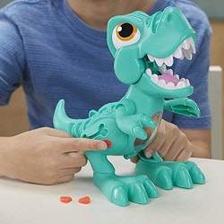 Hasbro - Play-Doh Dino Crew - Il T-Rex Mangione, dinosauro giocattolo con suoni da dinosauro e 3 uova Play-Doh, per bambini dai 