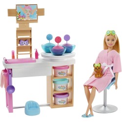 Mattel - Barbie alla Spa, Playset con Bambola, Cagnolino e Accessori, Giocattolo per Bambini 3+ Anni, GJR84