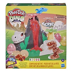 Hasbro - Play-Doh Slime Dino L isola dei Dinosauri Playset con HydroGlitz, Gioco dei Dinosauri, F1500RC00