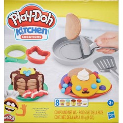 Hasbro - Play-Doh Kitchen Creations Flip  n Pancakes, per Bambini dai 3 Anni in su, con 8 Colori, 14 componenti, F12795L00