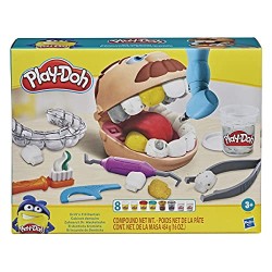 Hasbro - Play-Doh Dottor Trapanino, Giocattolo per Bambini dai 3 Anni in Su, con 8 Barattoli di Composto Modellabile, Colori Ass