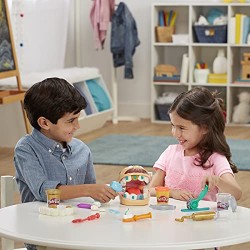 Hasbro - Play-Doh Dottor Trapanino, Giocattolo per Bambini dai 3 Anni in Su, con 8 Barattoli di Composto Modellabile, Colori Ass