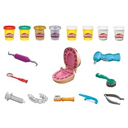 Hasbro - Play-Doh Dottor Trapanino, Giocattolo per Bambini dai 3 Anni in Su, con 8 Barattoli di Composto Modellabile, Colori Ass