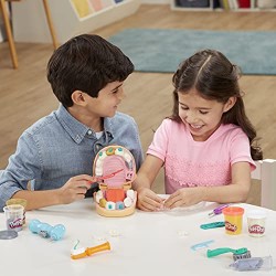 Hasbro - Play-Doh Dottor Trapanino, Giocattolo per Bambini dai 3 Anni in Su, con 8 Barattoli di Composto Modellabile, Colori Ass