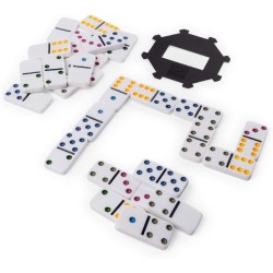 Spin Master - Domino Doppio, Sei con Pallini Colorati e Scatola di Latta, SP6037243