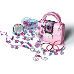 Clementoni - Crazy Chic-The Jewellery Workshop-Made in Italy-Borsetta Gioielli Bambina-Gioco Crea Braccialetti - CL18598