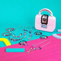 Clementoni - Crazy Chic-The Jewellery Workshop-Made in Italy-Borsetta Gioielli Bambina-Gioco Crea Braccialetti - CL18598