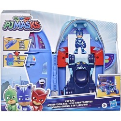 Hasbro - PJ Masks - Super pigiamini, Quartier Generale 2-in-1, playset della sede centrale e razzo giocattolo per età prescolare