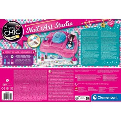 Clementoni - Crazy Chic - Nail Art Studio - Atelier Smalti, Kit, Macchina Decora Unghie, Gioco Creativo - CL18730