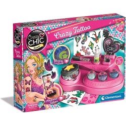 Clementoni - Crazy Chic - Kit Temporanei, Laboratorio Tattoo, Gioco Creativo Tatuaggi Bambini - CL18733