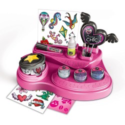 Clementoni - Crazy Chic - Kit Temporanei, Laboratorio Tattoo, Gioco Creativo Tatuaggi Bambini - CL18733