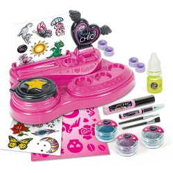 Clementoni - Crazy Chic - Kit Temporanei, Laboratorio Tattoo, Gioco Creativo Tatuaggi Bambini - CL18733