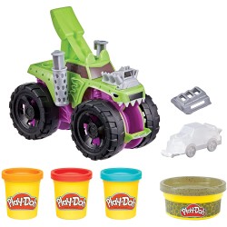 Hasbro - Play-Doh Wheels - Monster Truck, giocattolo età 3+, con accessorio per creare auto e 4 colori non tossici, F13225L0