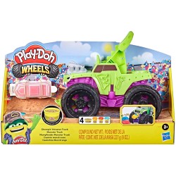 Hasbro - Play-Doh Wheels - Monster Truck, giocattolo età 3+, con accessorio per creare auto e 4 colori non tossici, F13225L0