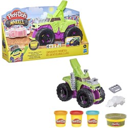 Hasbro - Play-Doh Wheels - Monster Truck, giocattolo età 3+, con accessorio per creare auto e 4 colori non tossici, F13225L0