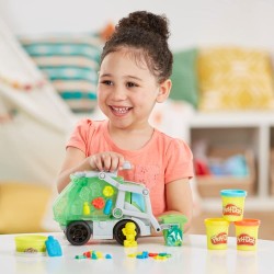 Hasbro - Play-Doh - Wheels, Che bello scaricare, camion dei rifiuti 2 in 1 con rifiuti di pasta modellabile e 3 vasetti, F51735L