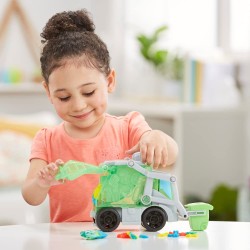 Hasbro - Play-Doh - Wheels, Che bello scaricare, camion dei rifiuti 2 in 1 con rifiuti di pasta modellabile e 3 vasetti, F51735L