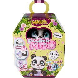 Simba - Pamper Petz Panda, simpatico animaletto con pannolino con funzione color-change, zampa magica, tre sorprese, 15 cm, 1059