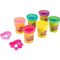 Hasbro, Play-Doh - 6 Vasetti di pasta da modellare sparkle (con glitter), A5417EU81