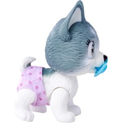 Simba - Pamper Petz Husky, con pannolino con funzione color change, zampa magica e tre sorprese, 15 cm, 105950135