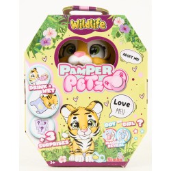 Simba - Pamper Petz Tigre, simpatico animaletto con pannolino con funzione color-change, zampa magica, tre sorprese, 15 cm, 1059