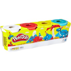 Hasbro, Play-Doh - 4 Vasetti Singoli, Colori assortiti, B6508EU42