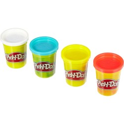 Hasbro, Play-Doh - 4 Vasetti Singoli, Colori assortiti, B6508EU42