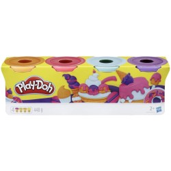 Hasbro, Play-Doh - 4 Vasetti Singoli, Colori assortiti, B6508EU42