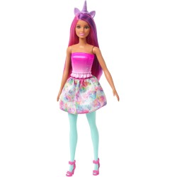 Barbie Dreamtopia - Barbie Dress up set, Include tanti abiti e accessori, Tra cui una coda da sirena, Due gonne, Cerchietti a te