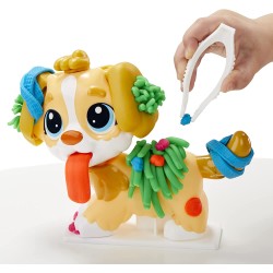 Hasbro - Play-Doh - Set da Veterinario, playset con Cane Giocattolo, trasportino, 10 Strumenti, 5 Colori, F36395L00