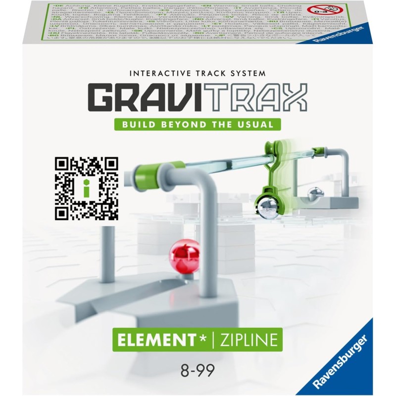 Ravensburger - GraviTrax Zipline, Accessorio per Pista di Biglie, Gioco Interattivo ed Educativo STEM, Compatibile con GraviTrax